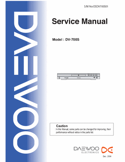 DAEWOO DV-700S schematics